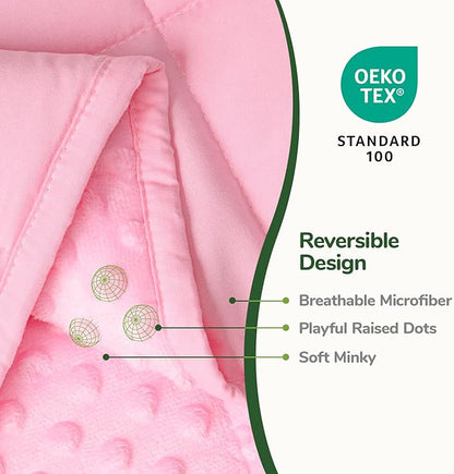 Sivio Weighted Blanket, Minky Dots Weighted Blankets,Soft and Cozy Cooling Heavy Blanket for Bed, Calm and Nap, School and Home,5lbs 36 x 48inches, Pink