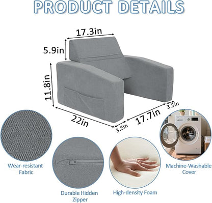 Lap Desk Pillow with Removable Cover Adjustable Angle Gaming & Machine Washable Reading Pillow for Adults Multipurpose Laptop Bed Tray with Arms for Working