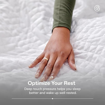 Gravity Weighted Blankets for Adults, 15lbs White (48" x 72", Twin/Single) - Heavy Comfort Cotton Blanket with Glass Beads - Ultra-Soft Premium Breathable Microfiber Duvet Cover - Machine Washable