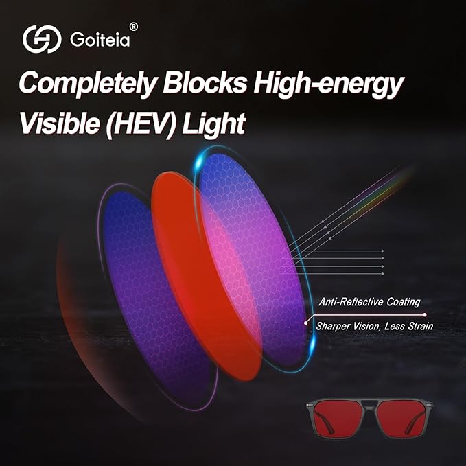 Goiteia Orange Blue Light Blocking Glasses-Retro 70s Blue Light Glasses for Men Women, Easier Sleep and Migraine Relief