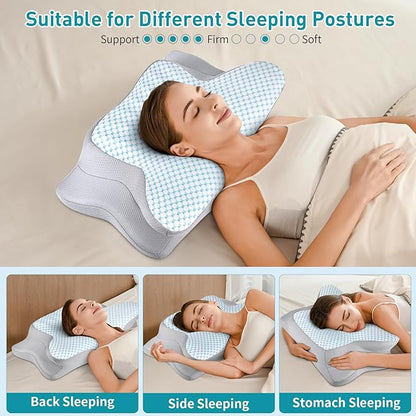 Cervical Pillow for Neck and Shoulder Pain Relief - Ergonomic Neck Pillow for Sleeping, Contour Memory Foam Pillows Side Sleeper Pillow for Neck Support, Bed Pillow for Side Back Stomach Sleepers