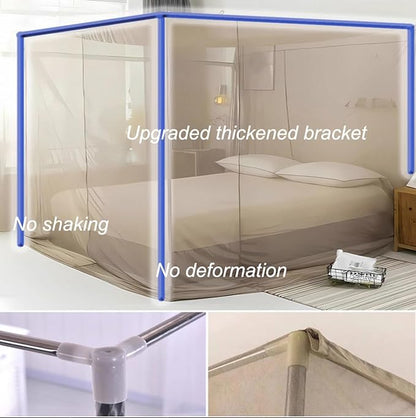 EMF Protection Bed Canopy,RF Protection Bed Netting Retractable Net WiFi Smart Meters Phone Masts Shielding,Silver-220 * 180 * 185cm