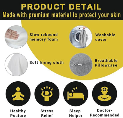Long Knee Pillow for Side Sleeper Fully Support Thighs and Knees for Sciatica, Back, HIPS, Knees, Joints Pain Relief - Leg Pillow for Side Sleeping Between Legs Aligns Spine- Pure Gray