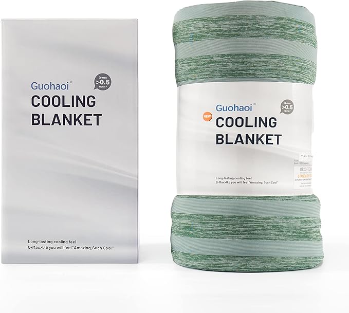 Guohaoi Cooling Blankets for Hot Sleepers,Arc-Chill Q-Max >0.5 Cool Fiber,100% Oeko-Tex Certified,Twin Full Size Lightweight Summer Cool Blanket for Travel/Outdoor Ultra Cold Breathable,60''x90''