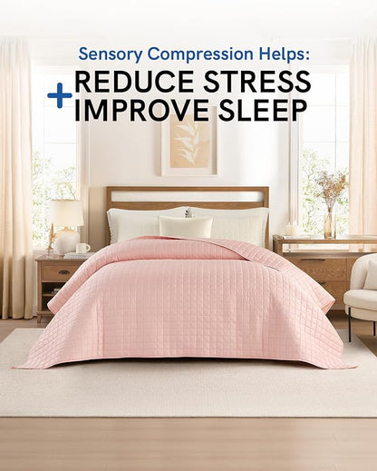 YnM Cooling Weighted Blanket for Adults, 20lbs Heavy Bed Throw for One Person of 190lbs, Perfect for Hot Sleepers or Warm Climates with Rayon/Glass Beads(60x80 Inches, Queen Bed, Pink Rose)