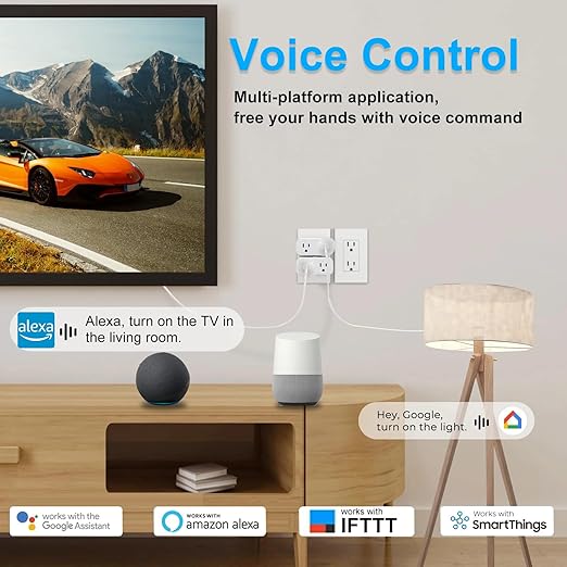 Ewelink 16a WiFi Smart Plug, App Remote Control Timer Outlet Power Socket with 2.4Ghz Transmitter, 2-in-1 Compact Design, Compatible with Alexa,Google Home, SmartThings