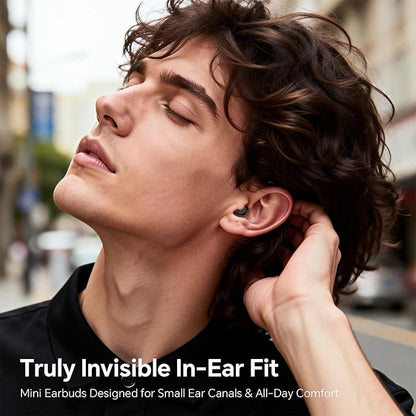 Flat Sleep Mini Invisible Small Tiny Earbuds Wireless Bluetooth Ear Buds for Sleeping Headphones Micro Smallest Discreet Sleep Earbuds Earphones for Side Sleepers, Small Ears Canals Women, Work