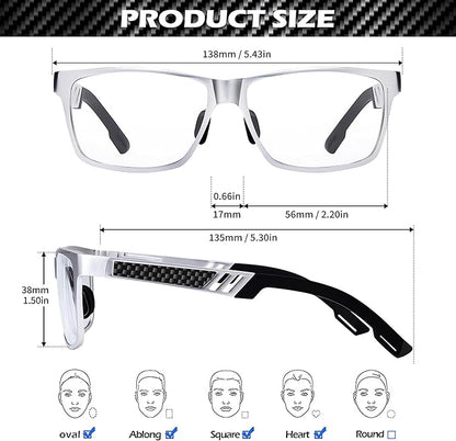 ANYLUV Blue Light Blocking Glasses Men Computer Gaming Glasses Lightweight Al-Mg Metal Anti Eyestrain Eye Protection