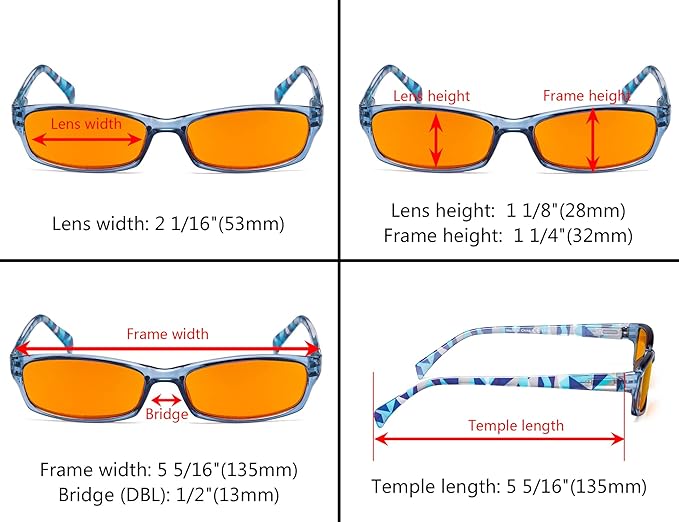 Eyekepper 5 Pack Computer Glasses Digital Eye Strain Prevention Blue Light Filter Reading Glasses Orange Tinted +1.75