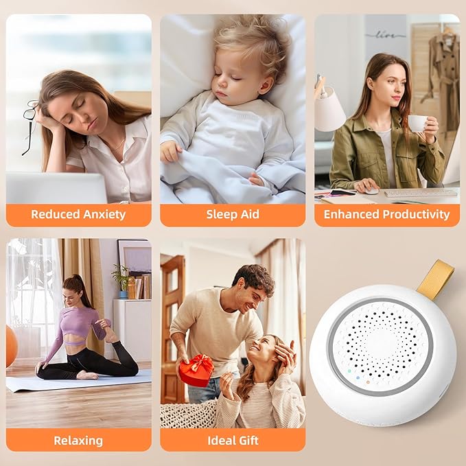 Hatch Portable Pink Sound Machine, Nature Sound White Noise Sound Machine with Night Light for Sleep, Meditation, Relaxation, Anxiety Relief, Concentration for Adults Kids Baby ADHD Home Office Travel