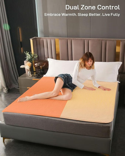 Heated Mattress Pad Calking Size - Electric Mattress Pad with Dual Control, Soft Blanket, Bed Warmer Heater Sheets, 8 Heating Settings,1/2/10 Hours Auto Shut Off, 72" x84" Cal King