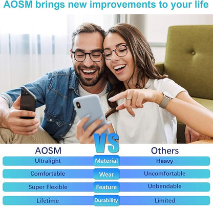 AOSM Blue Light Glasses for Men & Women,Gaming glasses Anti-Glare UV400 Protection,Blue Light Blocking to Relieve Eye Strain