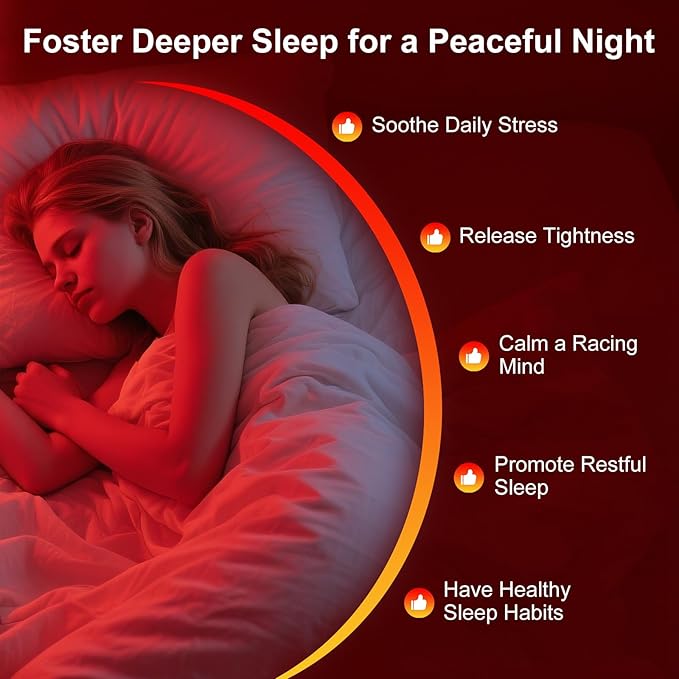 Red Light Bulbs for Sleep Natural Sleep Aid Lamp 670nm Natural Sleep Aid Lamp Blue Light Blocress Relief Relaxation Yoga Meditation and Travel