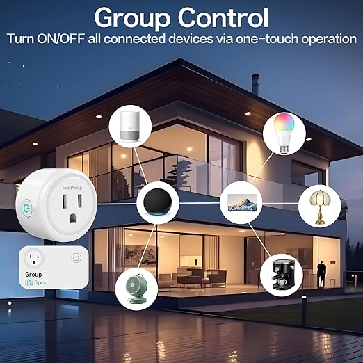 WiFi Smart Plugs, App Controlled Plug Compatible with Alexa and Google Home, Wireless Outlet Plug with Timer & Schedule, 2.4GHz Wi-Fi Only Smart Socket Outlet FCC Listed for Home