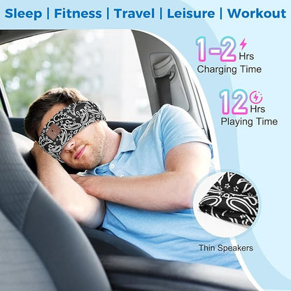 Sleeping Headphones, Bluetooth Headband Headphones for Men Women, Yoga, Travel, Running, Workout