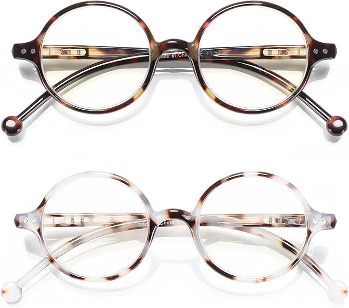 Round Reading Glasses Women Men Blue Light Blocking Circular Readers Unisex Ultra Lightweight Circle Cheaters Glasses