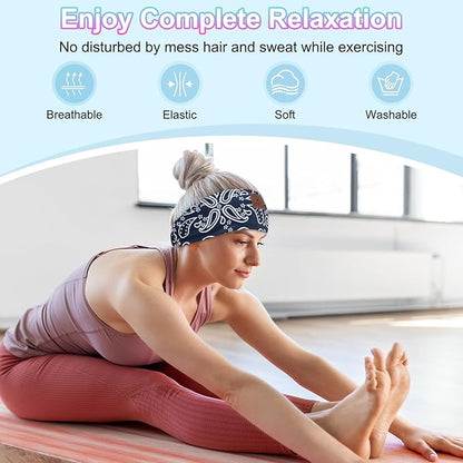 Sleeping Headphones, Bluetooth 5.4 Headband Headphones, Wireless Headband for Yoga, Running, Workout, Travel, Sports, Unique Presents for Adult Teens - Black&Blue