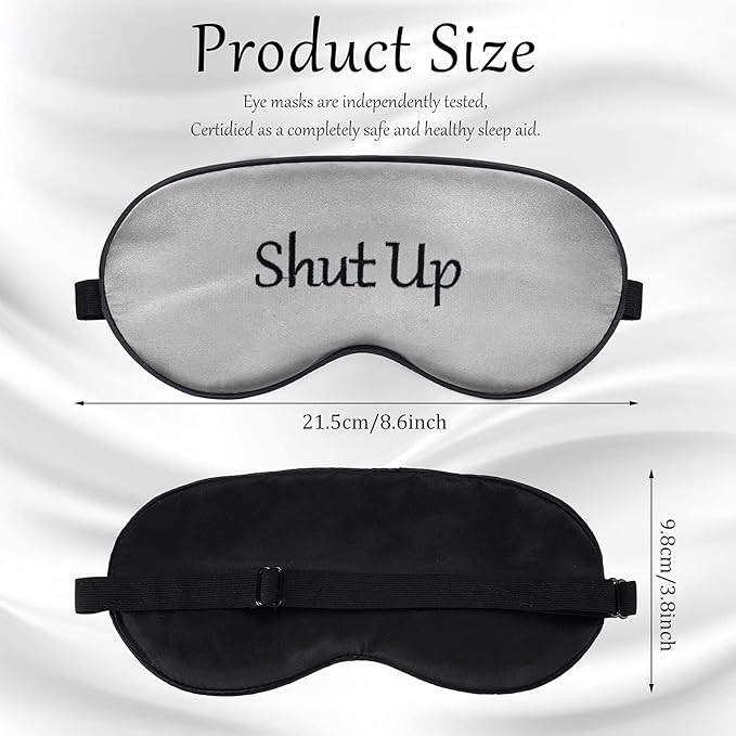 Geyoga 4 Pieces Funny Eye Mask for Sleep Soft Satin Eye Mask Blackout Blindfold with Adjustable Strap Silk Cover Out Lights for Women Men Travel, Nap, Meditation (Champagne, Grey, Purple, Black)