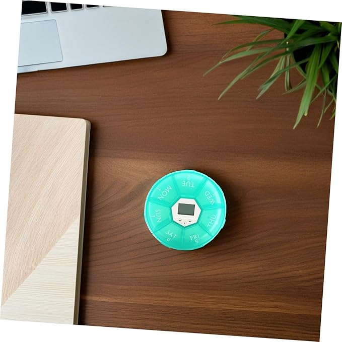 Didiseaon 2pcs Portable Automatic Pill Dispenser with Alarm Compartment Travel Medication Organizer for Elderly Compact Lightweight Pill Case for Timed Reminder and Secure Storage