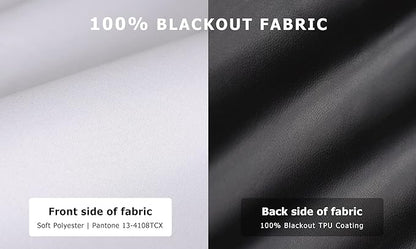 LazBlinds 100% Blackout Door Curtain, No Tools No Drill Cordless Blinds for Windows, Thermal Insulated UV Protection Privacy Window Curtains for French Door Front Door(26''W x 68''H, White, 1 Panel)