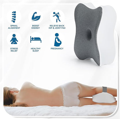 Long Knee Pillow for Side Sleepers Between Legs, Memory Foam Leg Pillow for Side Sleeping with Strap, Sciatica Pain Relief Pillow for Hip Pain, Spine Aligning, Back Pain, Pregnancy-Under