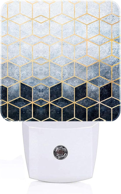 Black Grey Cubes Night Light,Plug-in Nightlights Auto Sensor Night Lamp Dusk-to-Dawn Lamp Home Decor for Nursery Children Girls Boys