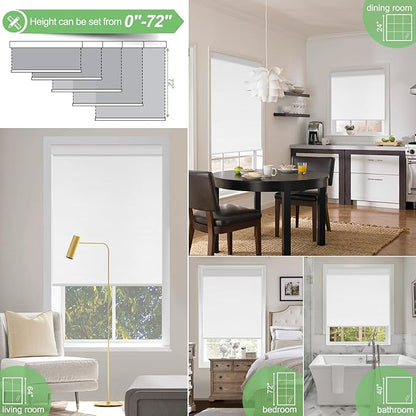 Motorized Blinds with Remote Control, Blackout Roller Shades, Custom Smart Blinds with Valance, Cordless Electric Window Blinds & Automatic Shades(Grey,33" Wx72 H)