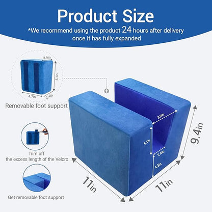 Anti-Roll Knee Replacement Pillow for Post-Surgery Stability, U-Shaped Leg Elevator Stabilizer for ACL, Hip & Ankle Recovery - Foam Support with Detachable Footrest for Swelling Relief & 0° Extension