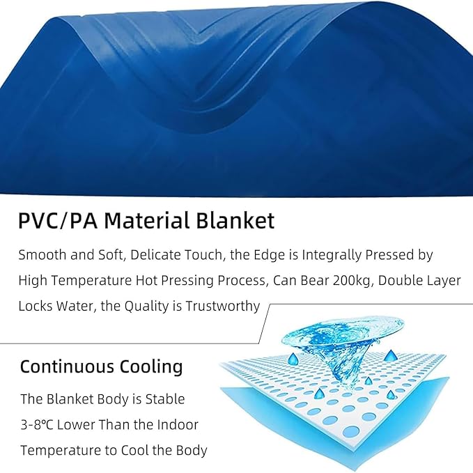 Summer Water Cooling Mattress Pad, Bed Cooling System with Air Conditioner and Remote Control, Keeps Sleepers Cool, PVC Sleeping Ice Pad for Bed & Sofa,160×70cm