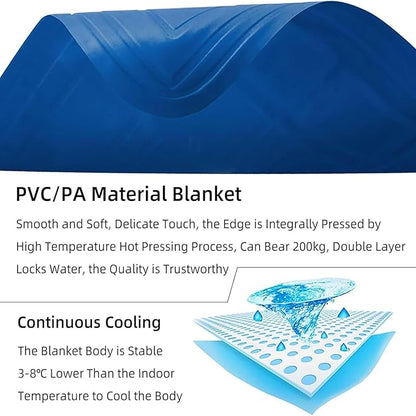 Summer Water Cooling Mattress Pad, Bed Cooling System with Air Conditioner and Remote Control, Keeps Sleepers Cool, PVC Sleeping Ice Pad for Bed & Sofa,160×70cm