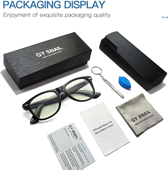 Gysnail Blue Light Blocking Computer Glasses Men/Women, Eye Fatigue Relieve & Better Sleep, Blue Blocker Gaming Glasses