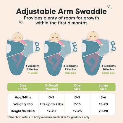 3-Pack Organic Baby Swaddle Sleep Sacks - Swaddles for Newborns, Infant 0-3 Months, Baby Girls, Boys, Soft & Snug Newborn Sleep Sack, Nursery Swaddling Blankets (Galaxy, OS)