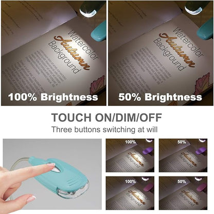 LUXSWAY Book Light for Reading at Night in Bed Kids Bookmark Bed Clip Book Lights for Kids Lamp Portable LED Reading Light with Flexible Cordless Reading Lamp for Travel