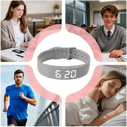 Vibrationswecker Armband | Vibrating Alarm Wristband, Silent Alarm Watch, Wrist Alarms Clock, Gentle Vibration Wakeup Watch, Vibrating Wrist Clock for Deep Sleepers/Hearing