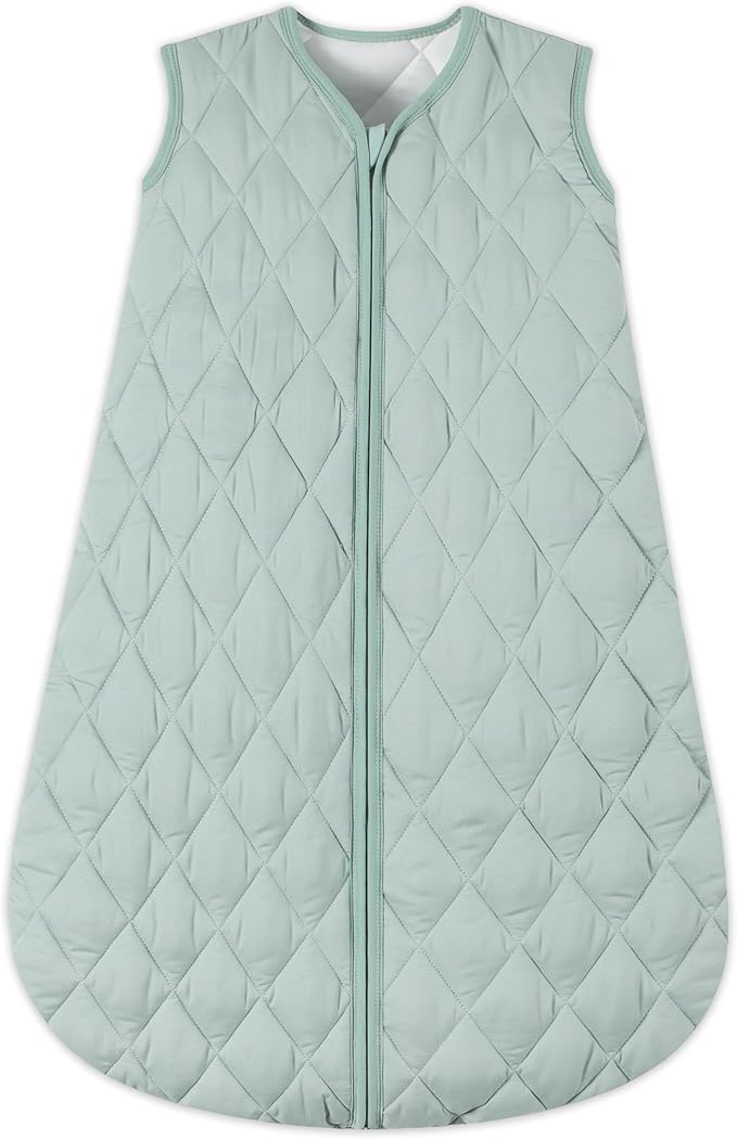 Baby Sleep Sack TOG 2.5 Winter Baby Wearable Blanket, Infant Sleeping Sack 2-Way Zipper Warm Quilted Sleepsack (Green, Small)