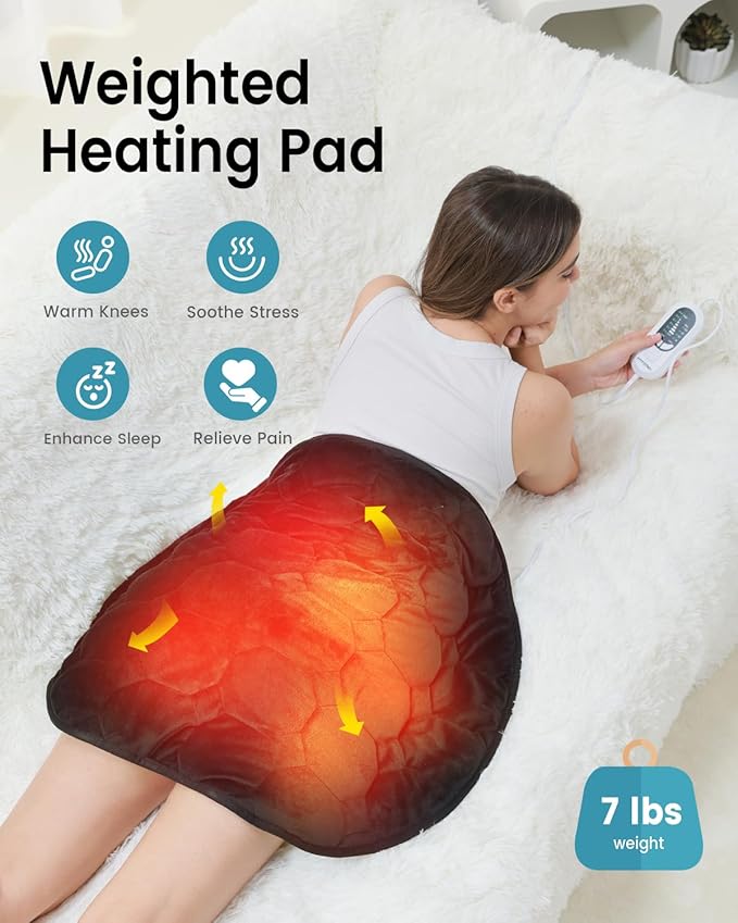 immtree Weighted Heating Pad for Deeper Pain Relief, 5lbs XXXL Size(29x24) with Fast Heat Technology, Heated Blankets for Adults, Relief for Back and Shoulder and Knee