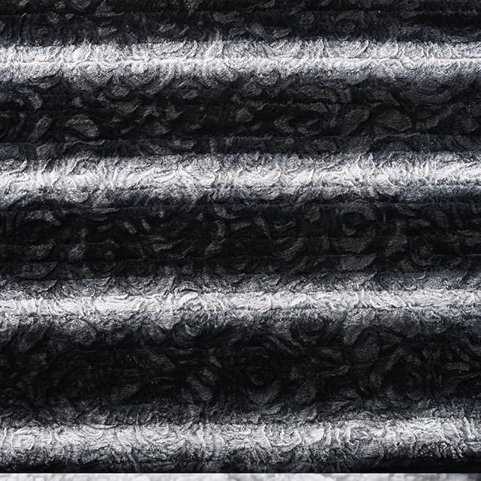 WOOMER Heated Blanket Queen Size 84" x 90", Electric Blanket with Dual Controls, 0.5-12 Hours Timer & 10 Heating Levels, ETL Certified, Black Grey Flowers Patterns Faux Fur & Sherpa, Machine Washable