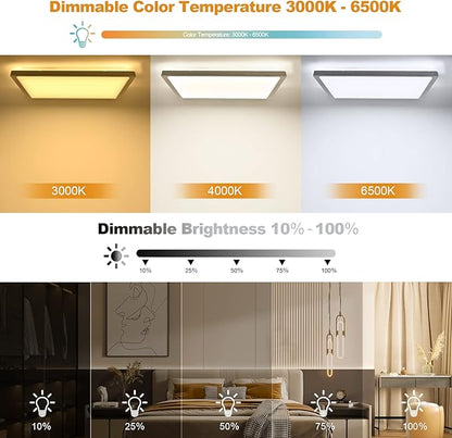 LEZOE RGB LED Ceiling Light Dimmable with Remote Control, 18W 1800lm Color Changing Light Flush Mount Fixture, 8.6 Inch 3000K-6500K Ceiling Lamp for Bedroom Kitchen Hallway Party Living Room