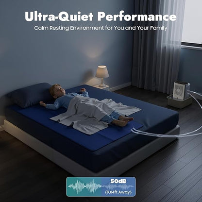 Water Cooling Mattress Pad with Host, Bed Cooling System with 1-9H Timer, 63"×27.5" Bed Chiller, Cool Sleep, Quite Runing, Blue