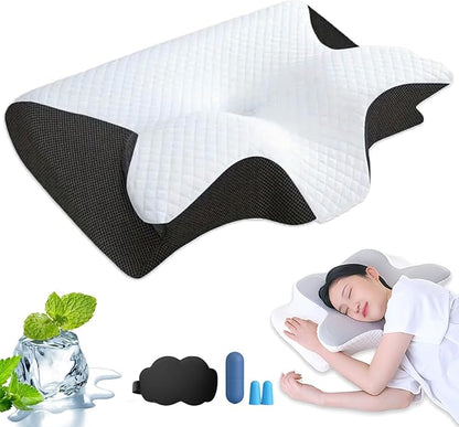 Pillow Hospitality Collection, Pillows - Premium Neck & Posture Support, Ergonomic Memory Foam Cervical Neck Pillow for Sleeping, for Back Stomach Side Sleeper (Black)