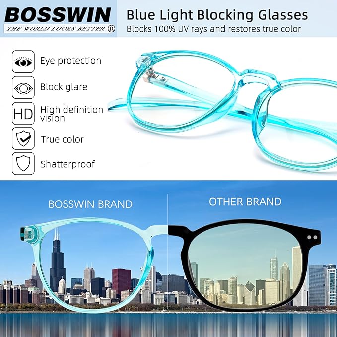 Blue Light Blocking Glasses for women/men - 4Pack Computer Reading/Gaming/TV/Phones Glasses Anti UV Glare Eyestrain