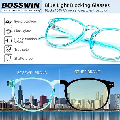 Blue Light Blocking Glasses for women/men - 4Pack Computer Reading/Gaming/TV/Phones Glasses Anti UV Glare Eyestrain