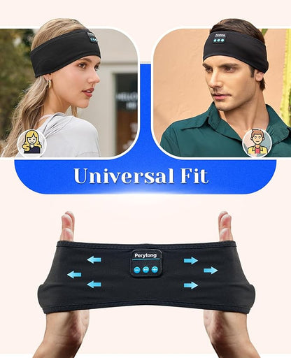 Perytong Sleep Headphones Wireless, Bluetooth Sports Headband Headphones with Ultra-Thin HD Stereo Speakers Perfect for Sleeping,Workout,Jogging,Yoga,Insomnia, Air Travel, Meditation (Black)