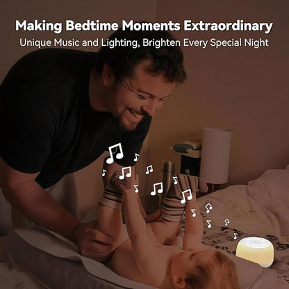White Noise Sound Machine with 7 Colors Night Light 34 Soothing Sounds, Portable Sound Machine for Baby Adults Kids Sleep with 30 Volume Levels 4 Timers Adjustable Brightness (White)