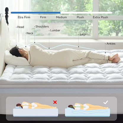 Choc chick 3.5 Inch Memory Foam Mattress Topper Twin XL, Dual Layer 2 Inch Gel Egg Crate Memory Foam Plus 1.5 Inch Down Alternative Pillow Top Mattress Pad, Support for Back Pain