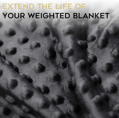 YnM Exclusive Cooling Rayon & Cozy Velvet Dual-Sided Cover for Weighted Blanket (88''x104'') - Light Grey