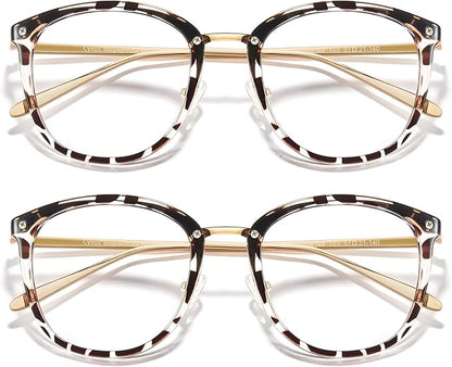 Cyxus 2 Pack Blue Light Glasses for Women, Blue Light Blocking Computer Eyeglasses for Woman Anti Eye Fatigue Eyewear Reduce Headaches