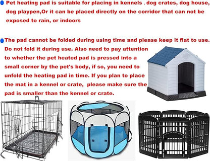 Pet Heating pad 34"x21" Large Dog cat Heating pad Heated ped beds Dogs House Heater Electric Warming pad for Puppies with Timer,Chew Resistant Cord,Easy Clean,Waterproof