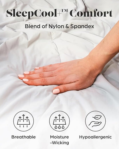 Lavish Comforts® Cooling Comforter Queen Size, Ice Blanket, Cool Comforters for Hot Sleepers, Summer Cooling Comforter, Lightweight Comforter Queen Cooling Blanket, Queen Grey 90"x90"