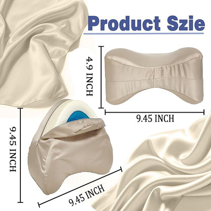 xcivi Satin Pillowcase for Contour Memory Foam Side Sleeper Support Pillow, Pillowcover for Knee Pillow, Smooth & Soft Pillow Cover (Champagne)